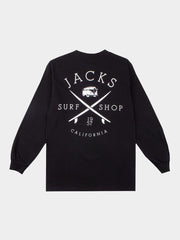 Jack's Surfboards Men's Bus Stop Classic Long Sleeve Tee - Black