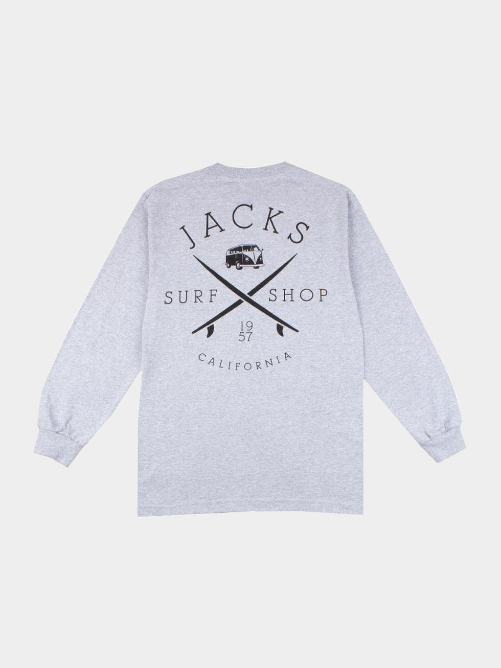 Jack's Surfboards Men's Bus Stop Classic Long Sleeve Tee - Heather Grey