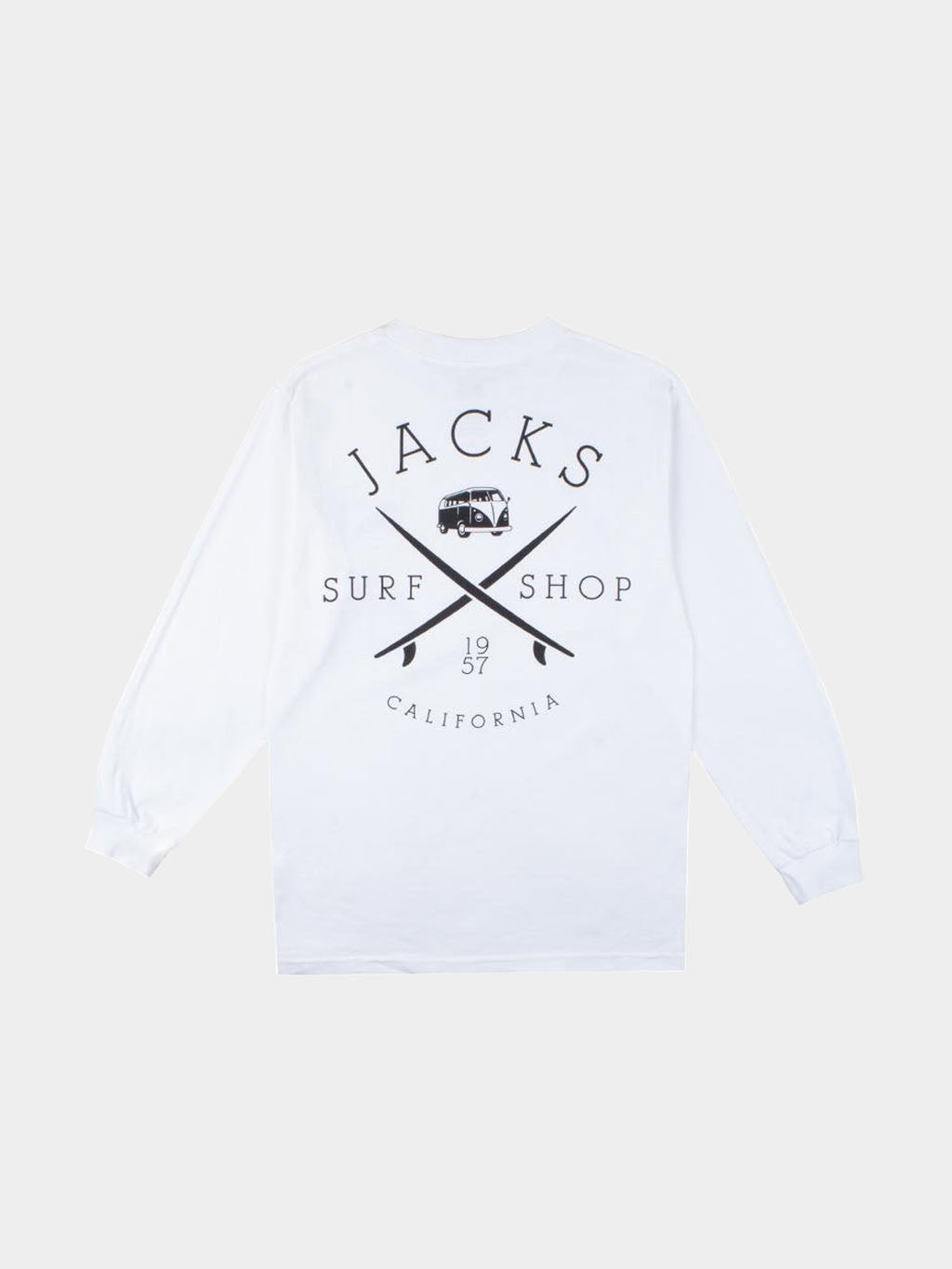 Jack's Surfboards Men's Bus Stop Classic Long Sleeve Tee - White