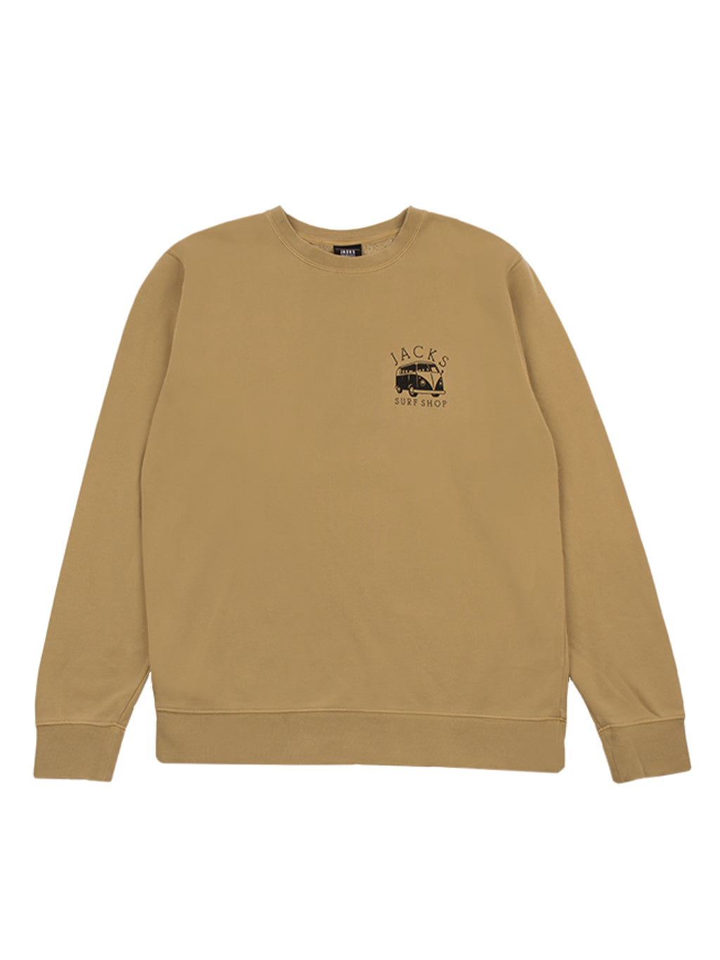 Bus Stop Pigment Wash Crewneck Pullover - Sand