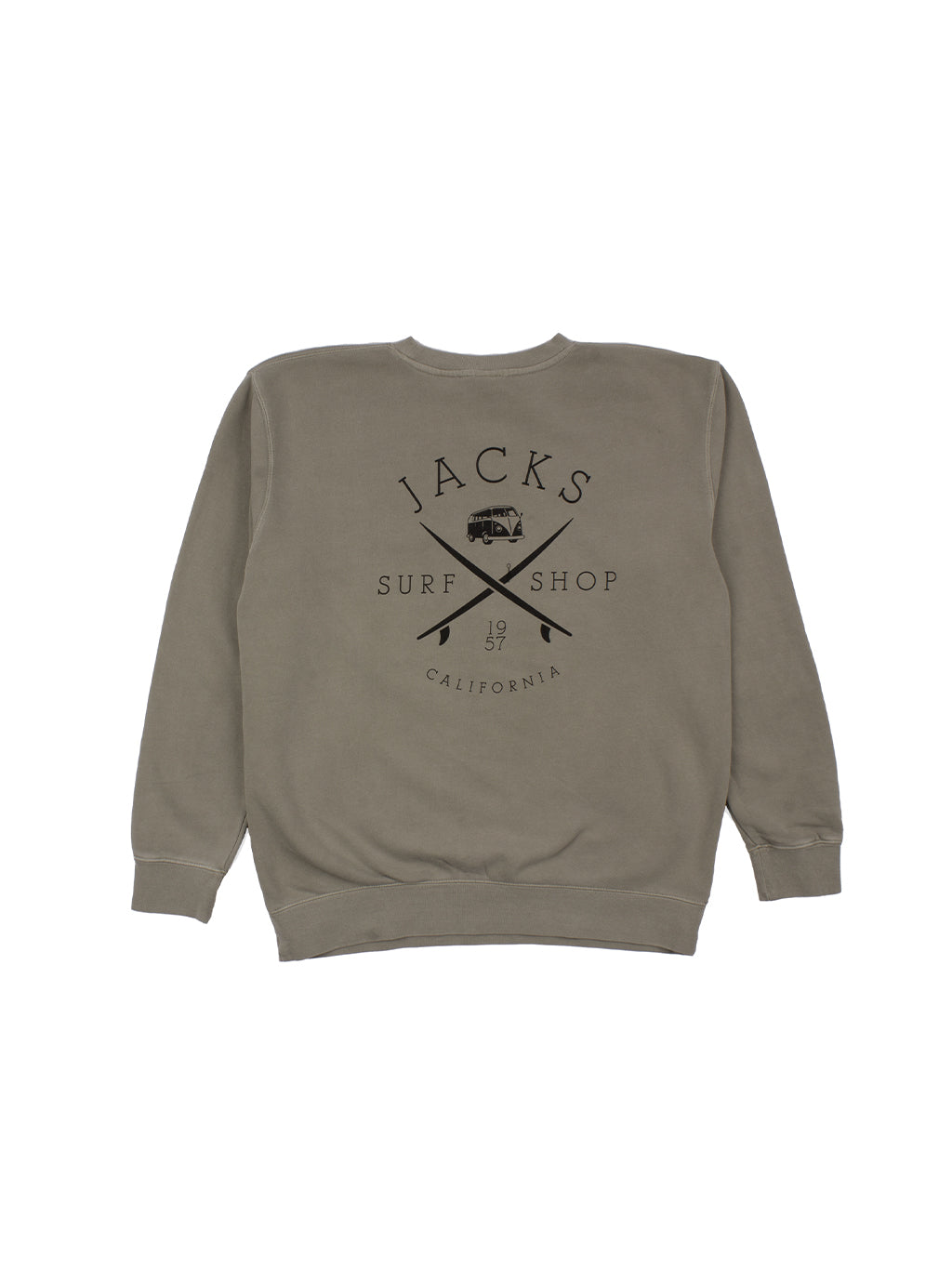 Bus Stop Pigment Wash Crewneck Pullover-Cement