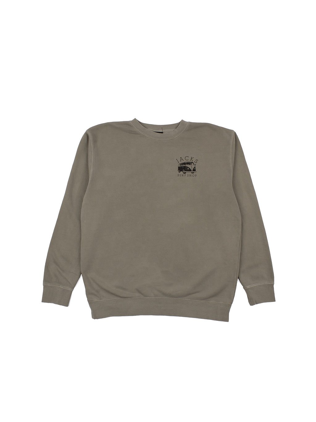 Bus Stop Pigment Wash Crewneck Pullover-Cement