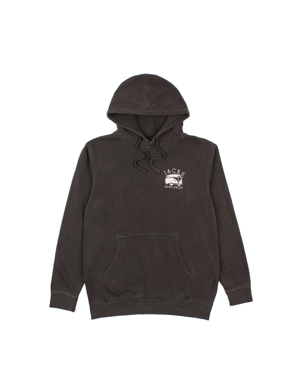 Bus Stop Pigment Wash Pullover Hoodie-Black