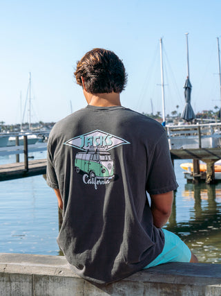 Jack's Surfboards CA Diamond Transport PGMT HW SS Tee - Pepper