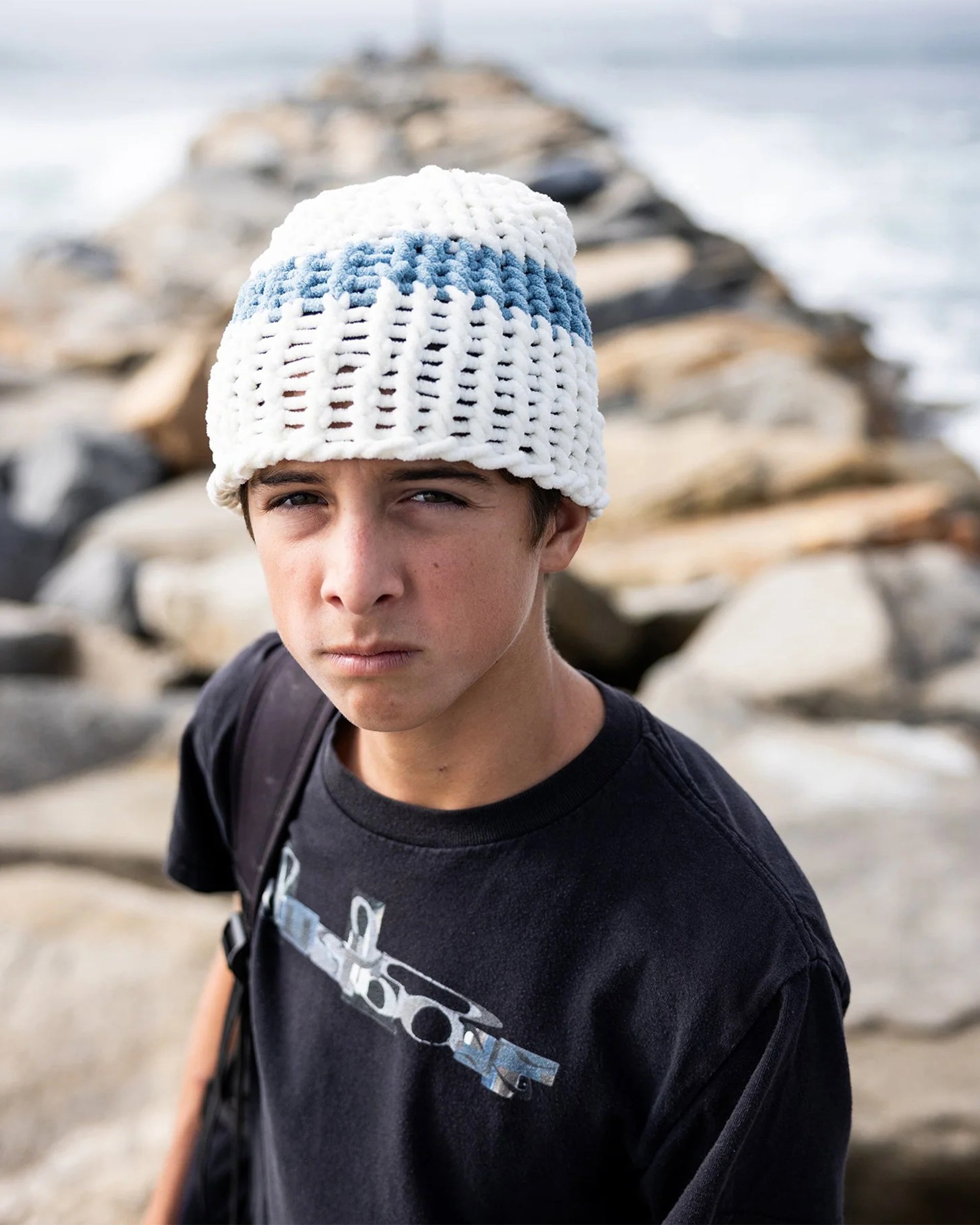 Coal Headwear Lampshade Skully - Off White/Shale Blue