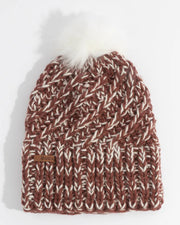 Coal Headwear Women's The Maizy Knit Faux Pom Beanie - Burgundy Speckle