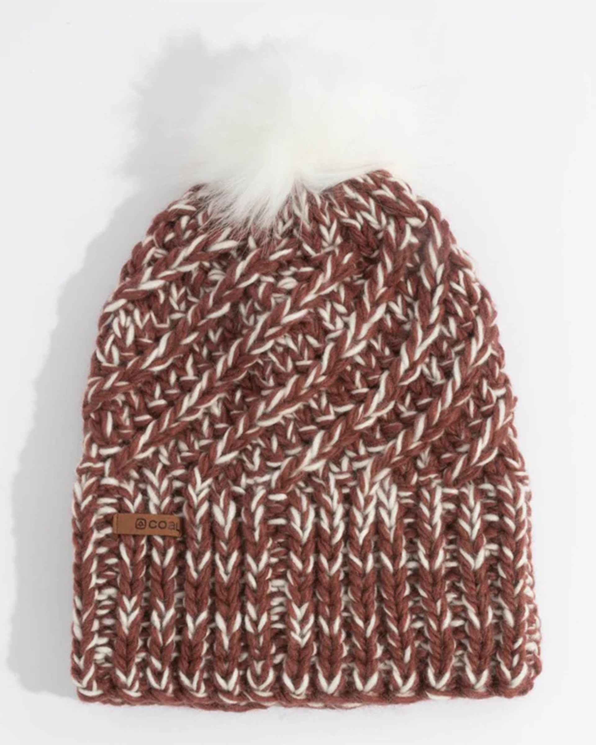 Coal Headwear Women's The Maizy Knit Faux Pom Beanie - Burgundy Speckle