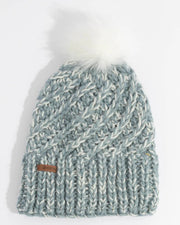 Coal Headwear Women's The Maizy Knit Faux Pom Beanie - Shale Blue Speckle