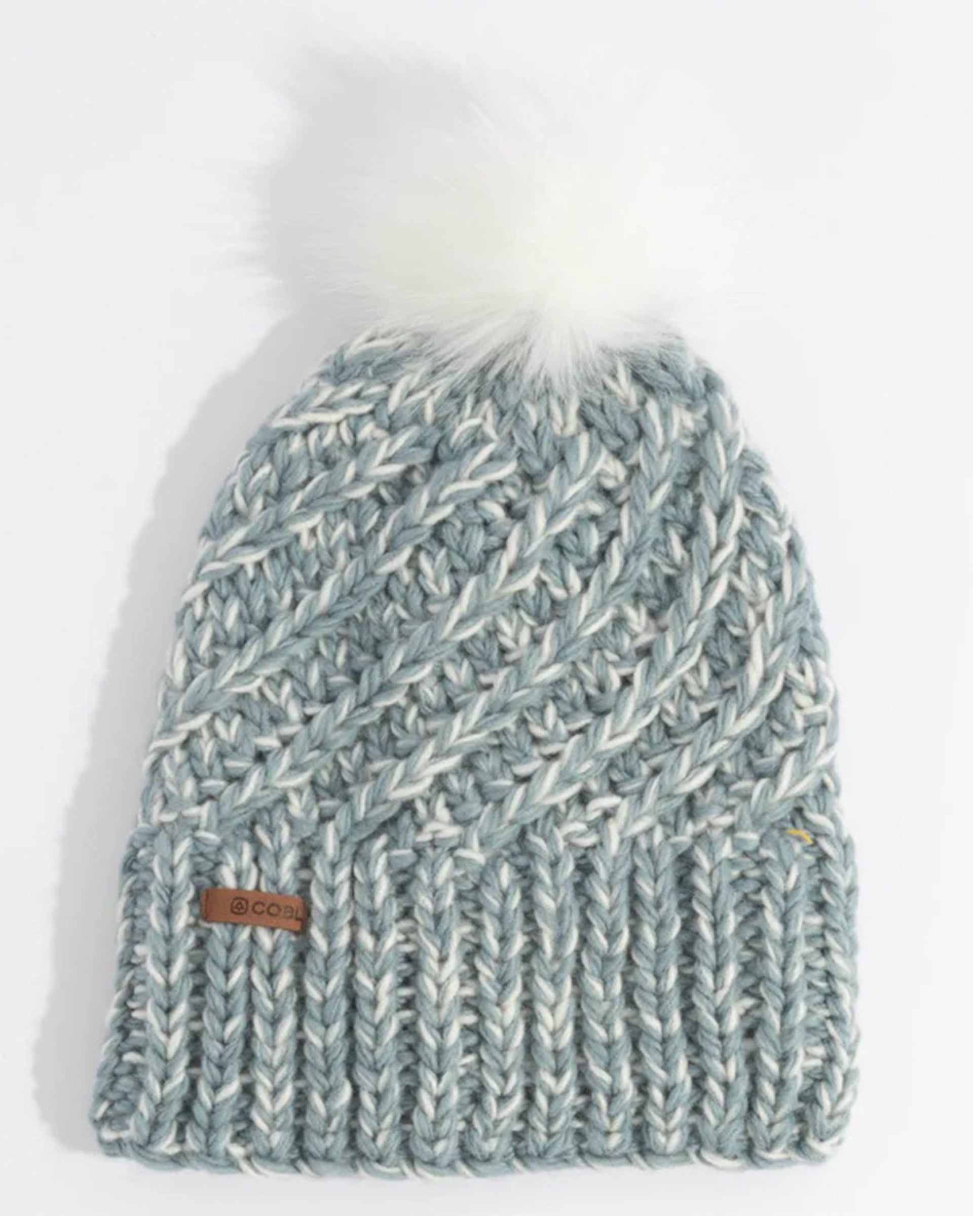 Coal Headwear Women's The Maizy Knit Faux Pom Beanie - Shale Blue Speckle