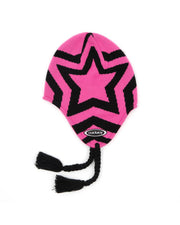 Corduroy Cosmos Ear Flap Beanie - Pink