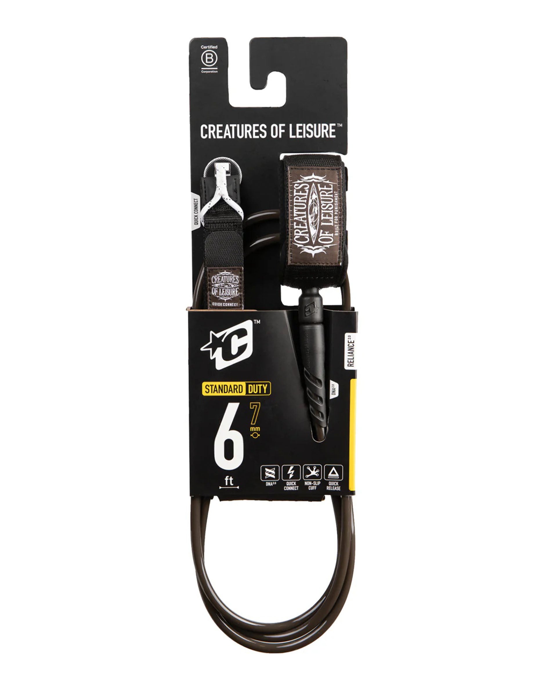 Creatures of Leisure Reliance 2.0 Standard Duty 6' Leash - Coffee