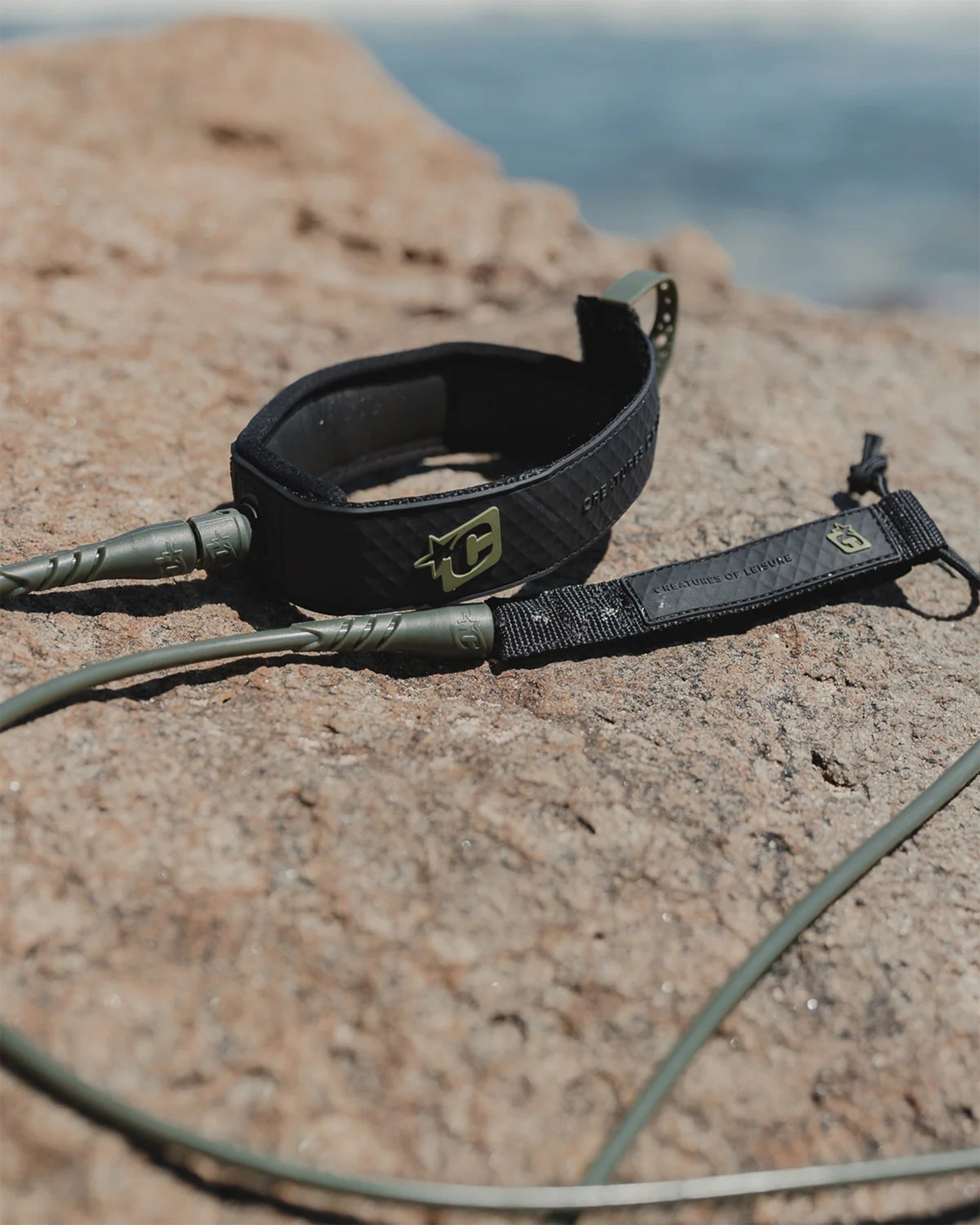 Creatures Of Leisure Reliance Longboard Ankle 9' Leash - Military Black