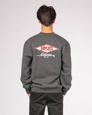 Cal Diamond Crewneck Pullover Sweatshirt - Charcoal