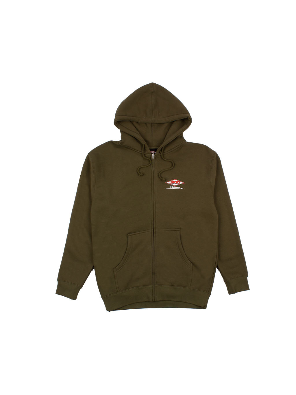 Cal Diamond Zip-Up Hoodie-Army