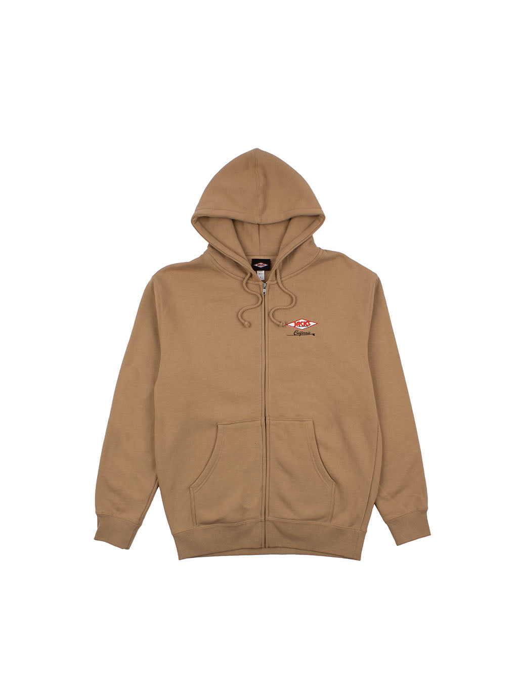 Cal Diamond Zip-Up Hoodie-Sand