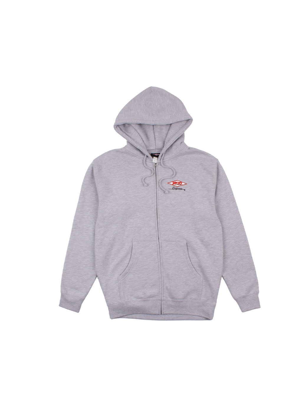 Cal Diamond Zip-Up Hoodie-Heather Grey