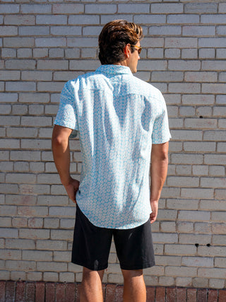 Alton Capo Short Sleeve Woven Shirt - Aqua