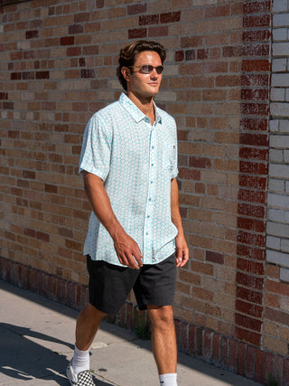 Alton Capo Short Sleeve Woven Shirt - Aqua