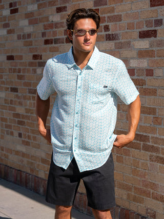 Alton Capo Short Sleeve Woven Shirt - Aqua