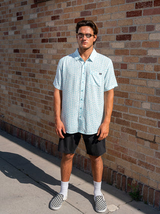 Alton Capo Short Sleeve Woven Shirt - Aqua