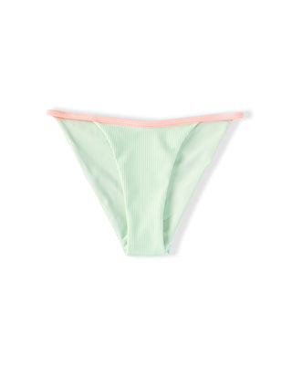 Capri Ribbed Swim Bottom - Mint/Soft Coral