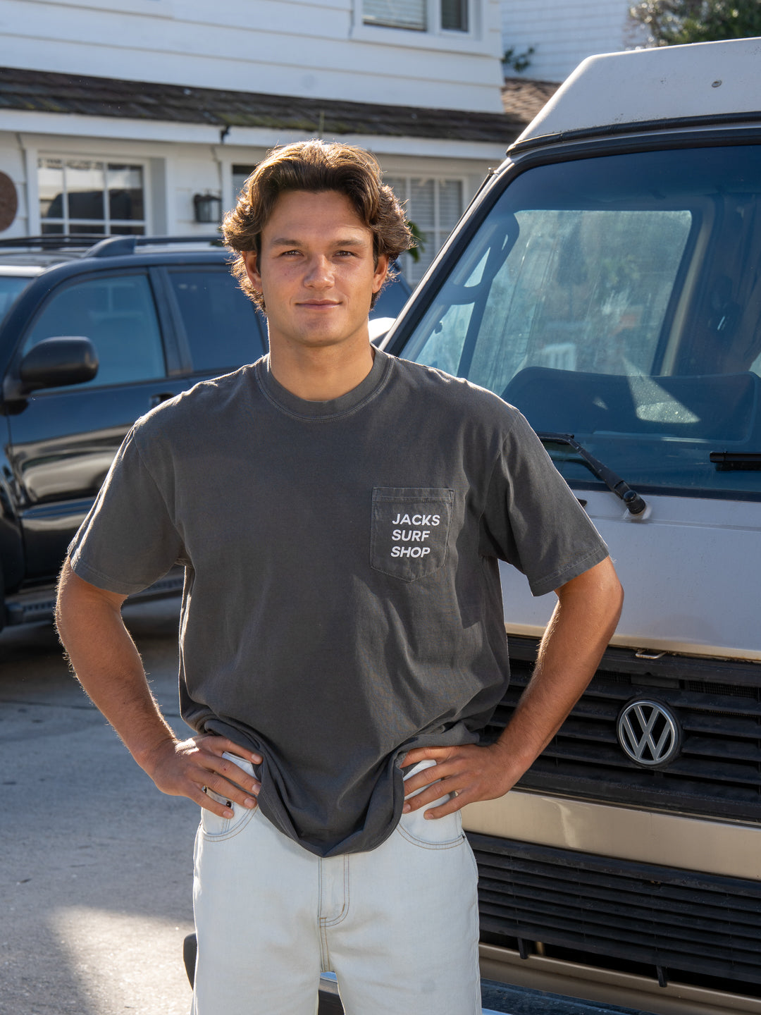 Jack's Surfboards Men's Lowtide Pigment Pocket Short Sleeve T-Shirt - Pepper