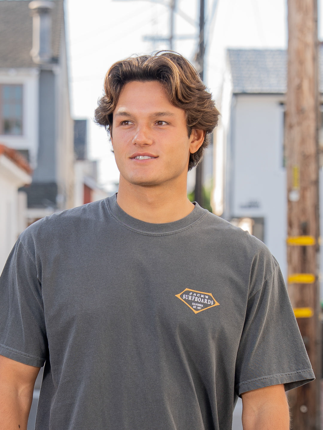 Jack's Surfboards Men's Retro Lam Seasonal Short Sleeve T-Shirt - Pepper