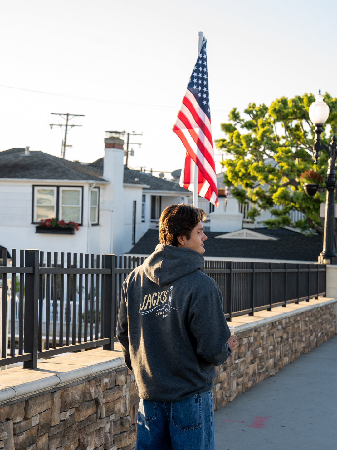 Jack's Surfboards Men's Bobber Classic Pullover Hoodie - Charcoal