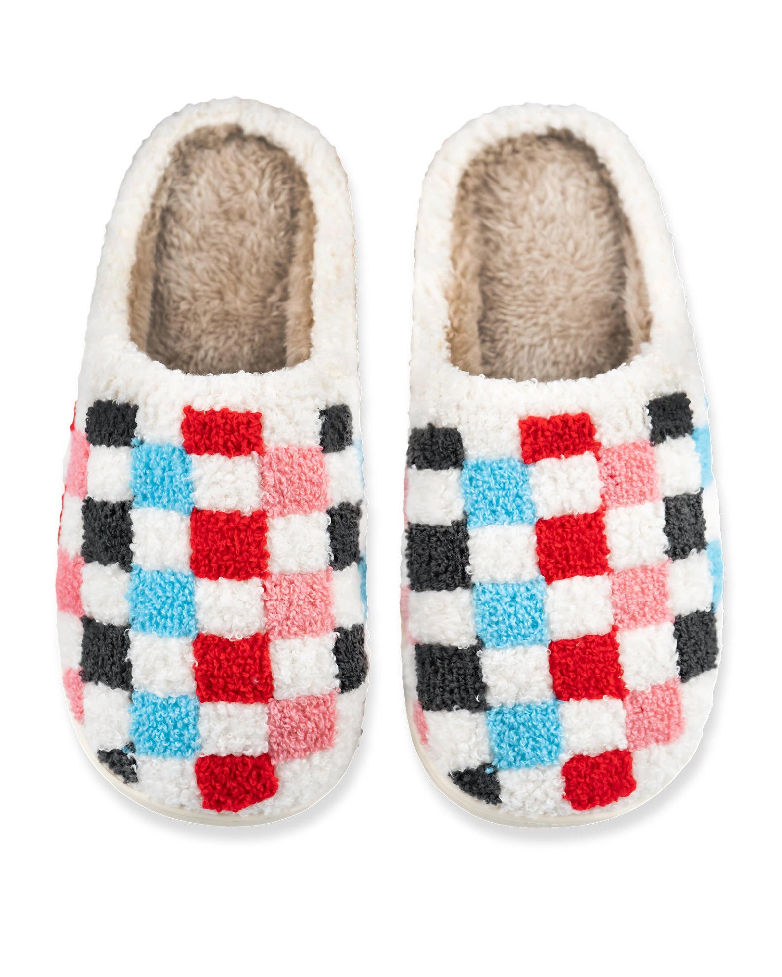 Multi Color Checkers Slippers