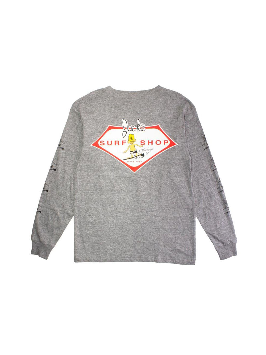 Jacks Surfboards Circa Long Sleeved Tee - Athletic Heather Grey