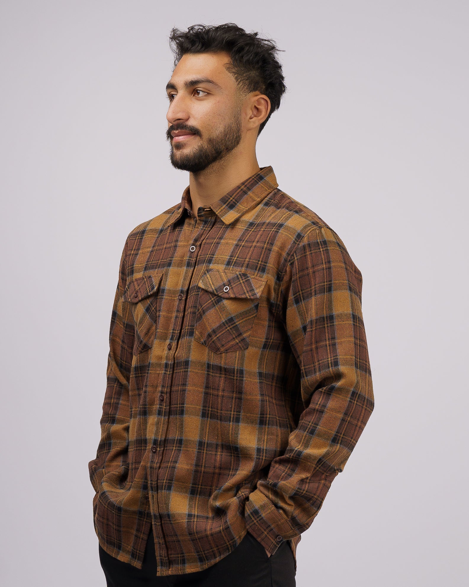 Clarkston L/S Flannel - Brown 