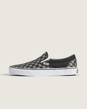 Vans Classic Slip-On Checkerboard Shoes - Black/Pewter Checkerboard