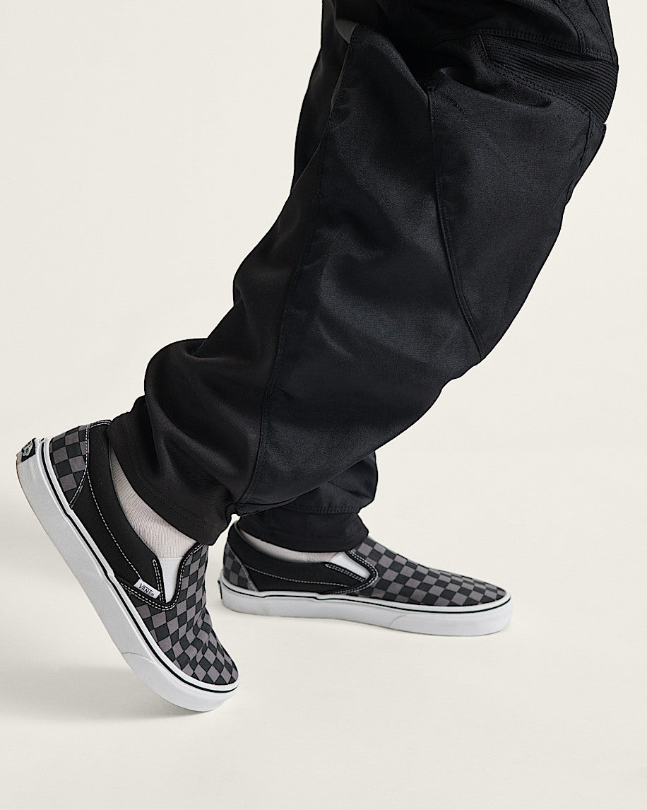 Vans Classic Slip-On Checkerboard Shoes - Black/Pewter Checkerboard