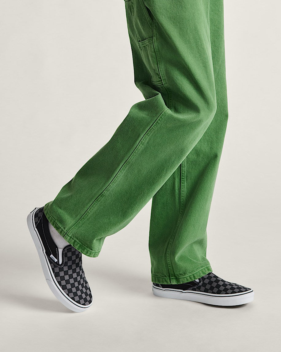 Vans Classic Slip-On Checkerboard Shoes - Black/Pewter Checkerboard