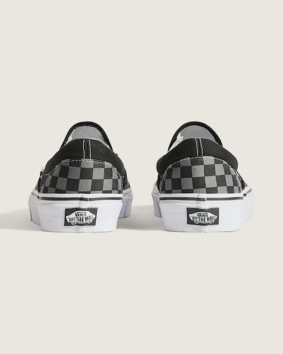 Vans Classic Slip-On Checkerboard Shoes - Black/Pewter Checkerboard