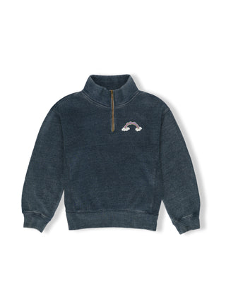Kid's Cloud Bridge Quarter Zip Sweatshirt - Dark Navy
