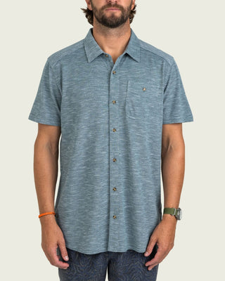 Marsh Wear Men's Coffin Point Short sleeve Woven Shirt - Goblin Blue Heather