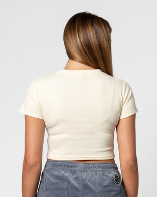 Core Fit Crop S/S Tee - Cream