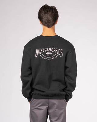 Crescent Classic Crewneck Pullover Sweatshirt - Black