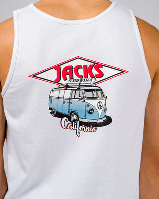Jack's Surfboards Men's California Diamond Transport Tank Top - White
