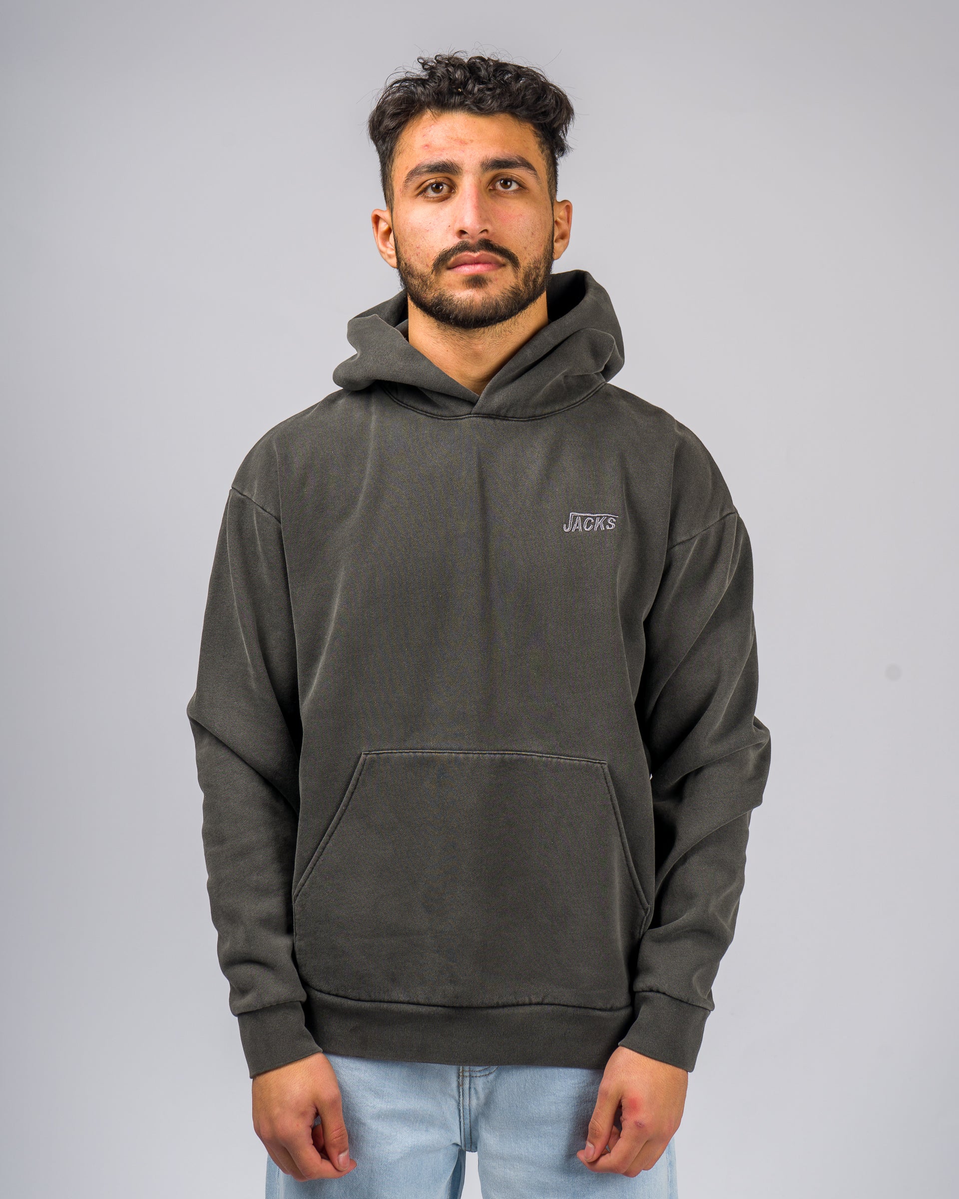 Rebound Heavyweight Pigment Pullover Hoodie -  Black