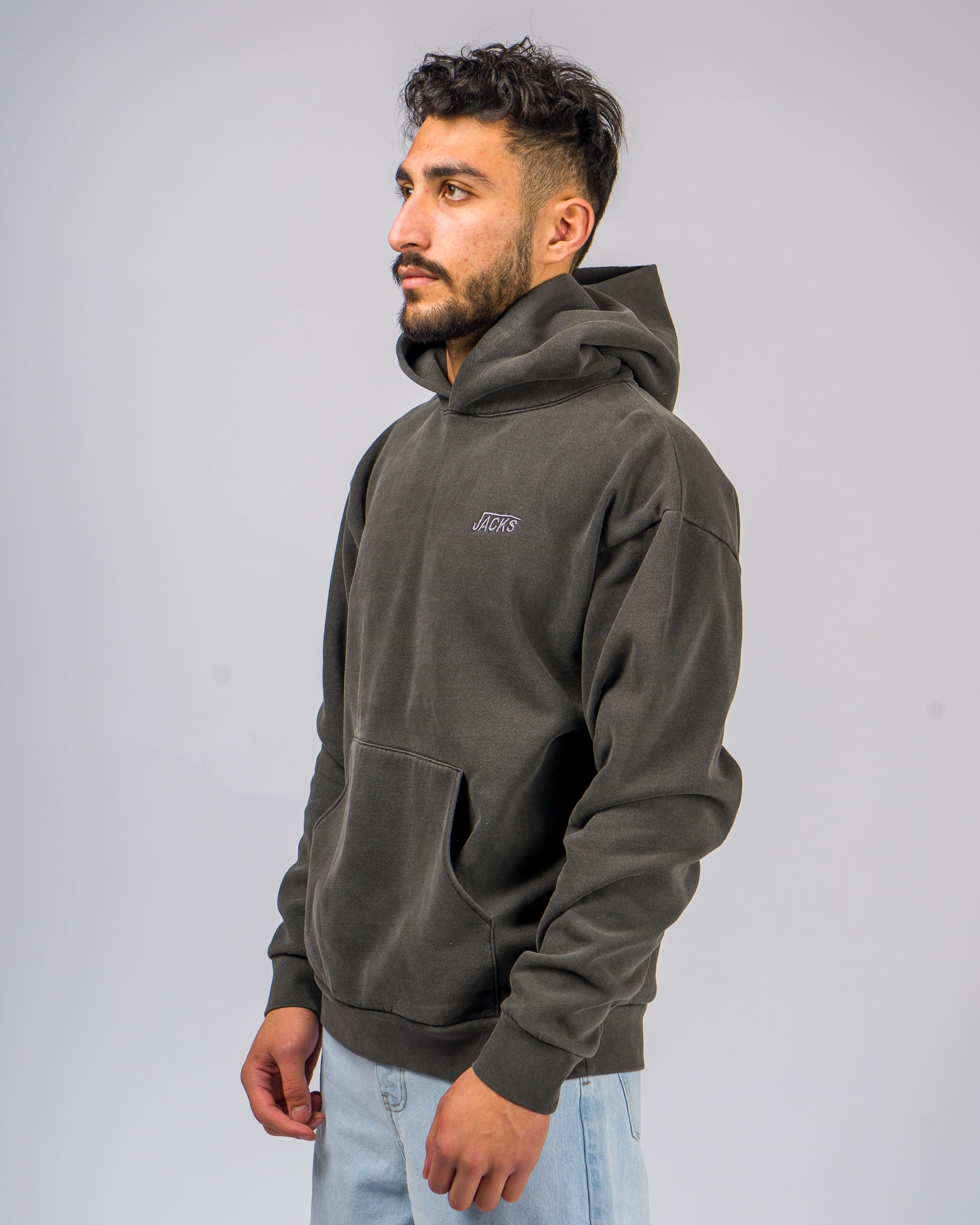 Rebound Heavyweight Pigment Pullover Hoodie -  Black