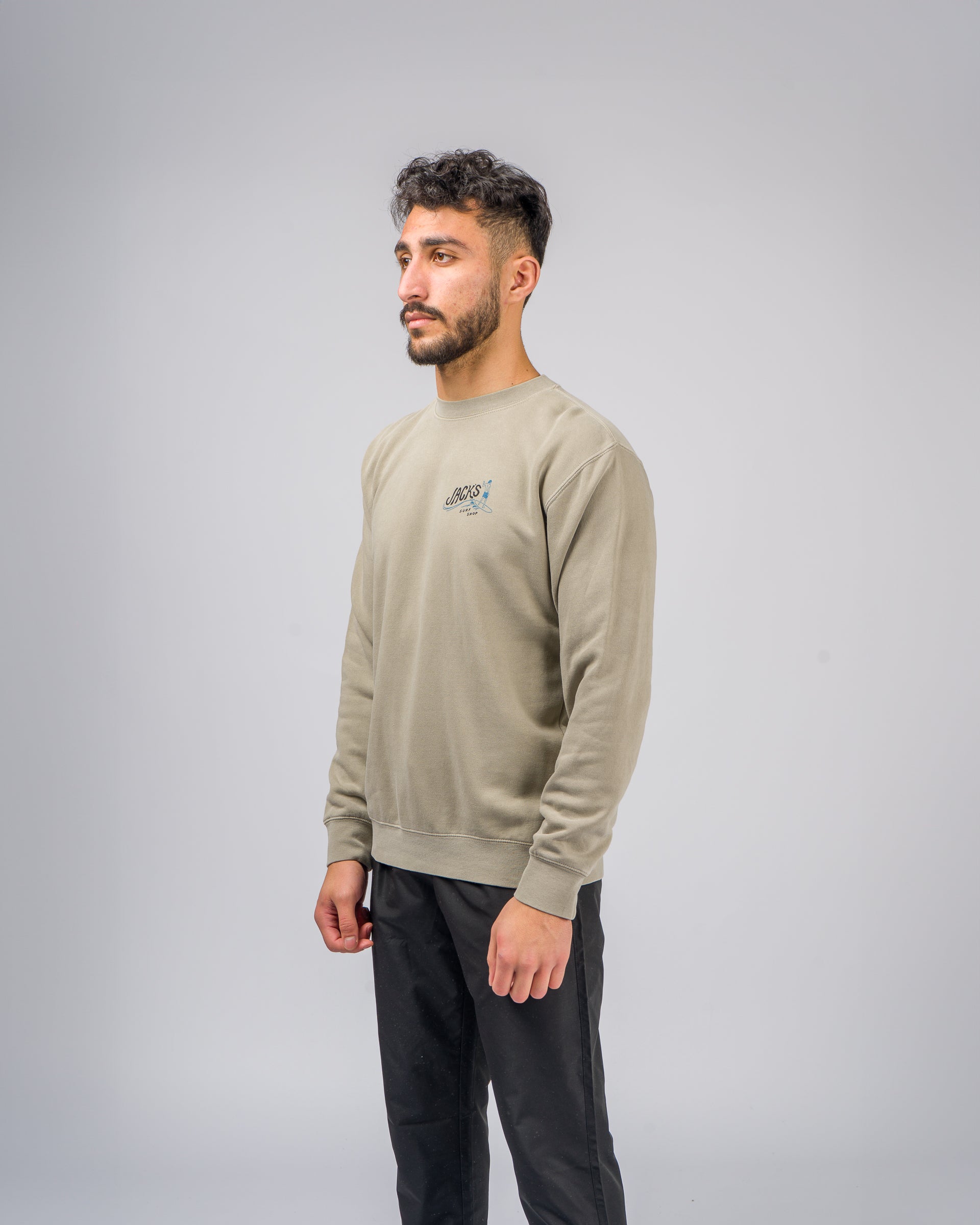 Bobber Pigment Dyed Crewneck Sweatshirt - Cement