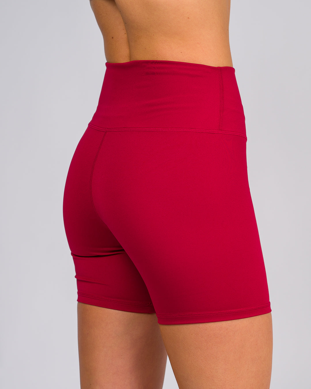 Maya High Waisted Biker Shorts - Red