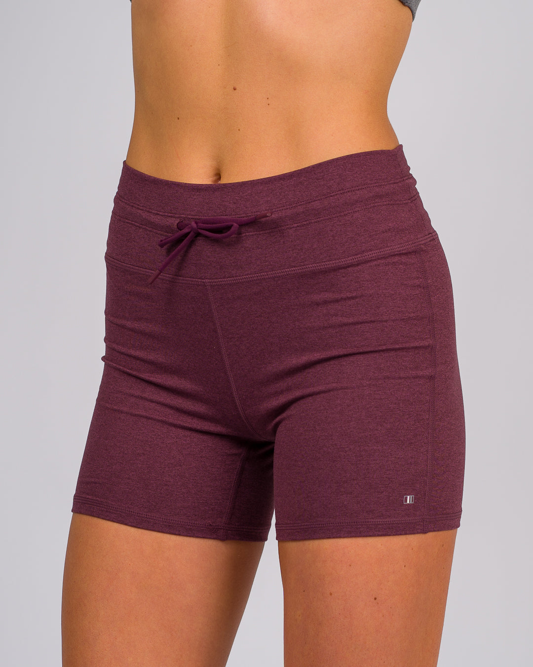 Kalani High Waisted Biker Shorts - Heather Maroon