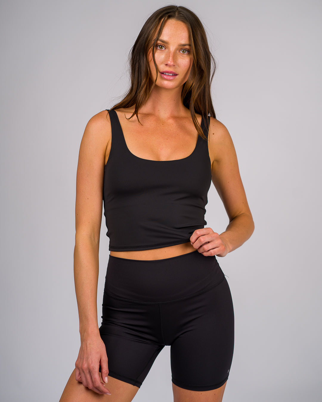 Cropped Fit Tank - Black