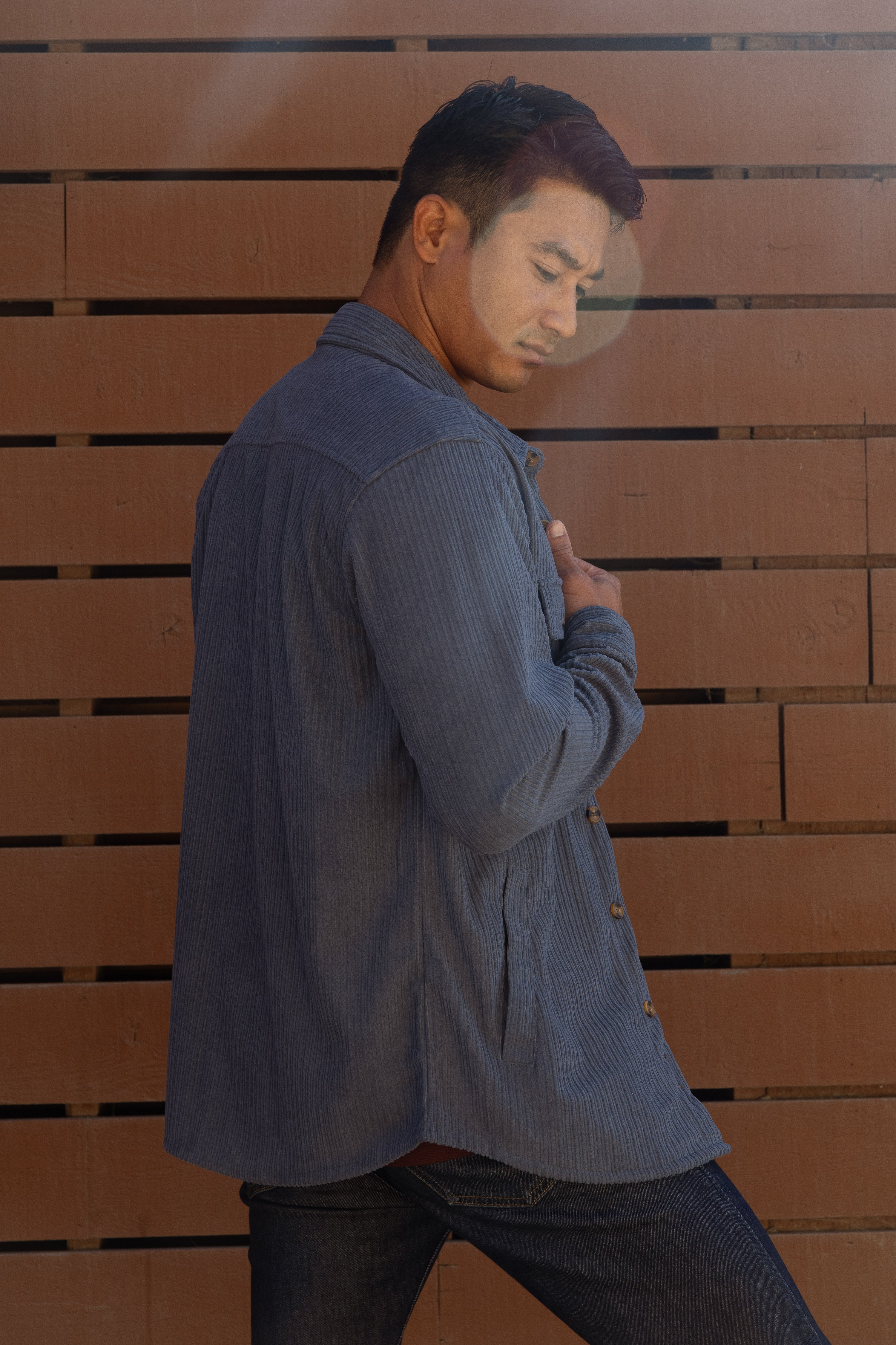 Delgado Cord Jacket - Blue