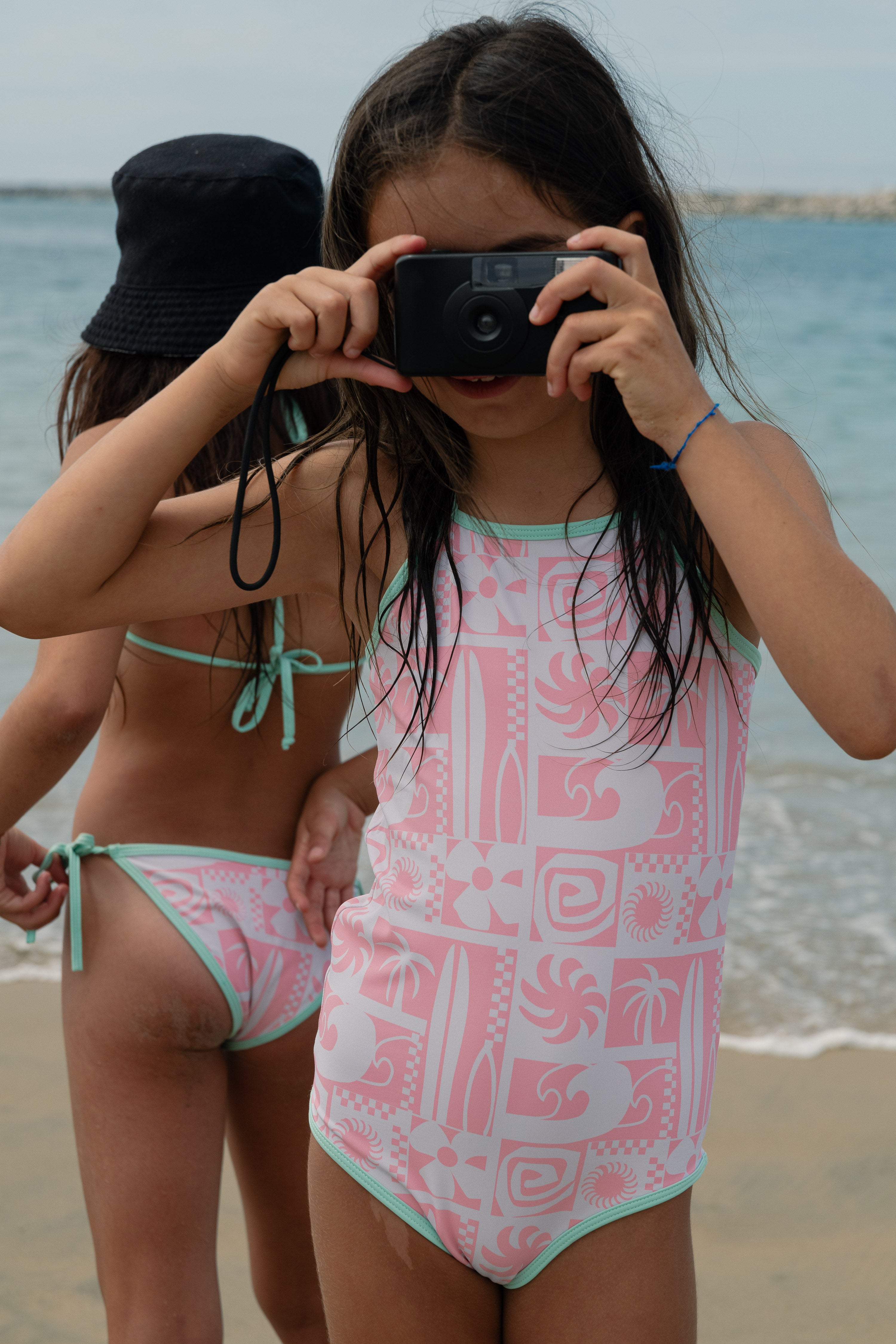 Girl's (8-16) Hula One-Piece Swim Suit - Pink