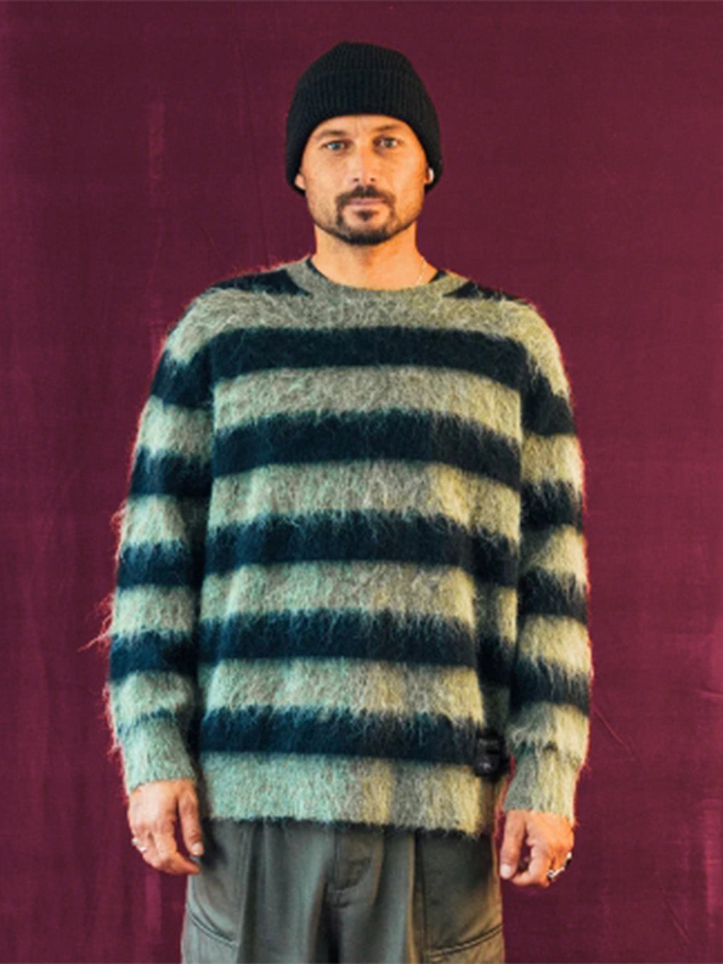 Former Men's Dion Stripe Knit Crewneck Sweatshirt