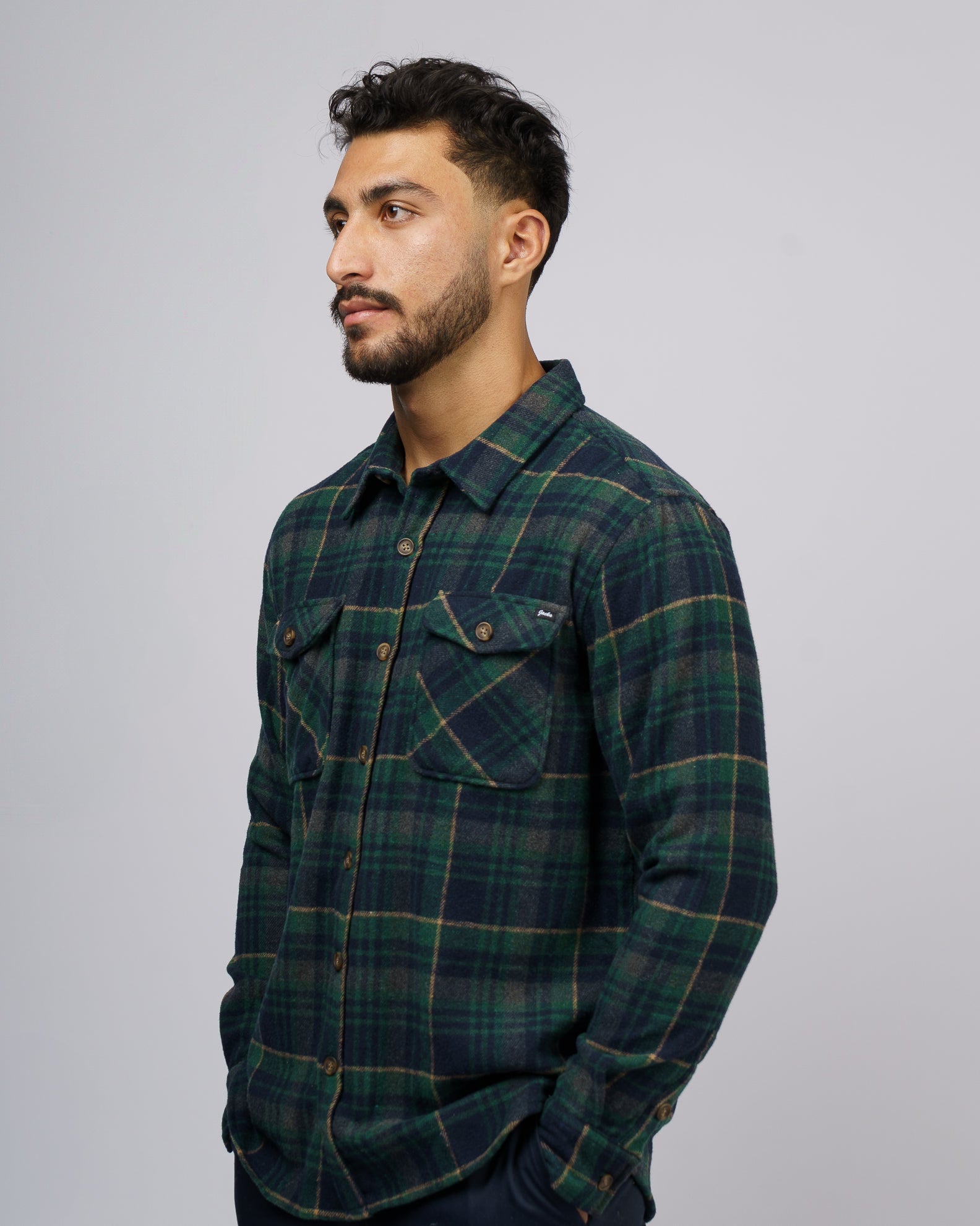 Dustin Flannel Jacket - Navy 